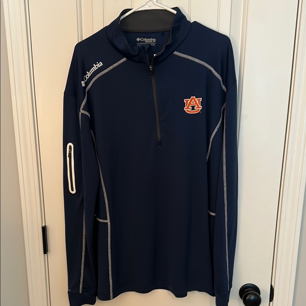 Auburn University- Columbia Golf Navy Quarter-Zip Pullover